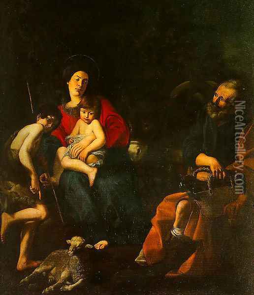 The Rest on the Flight into Egypt Oil Painting - Giovanni Battista Caracciolo