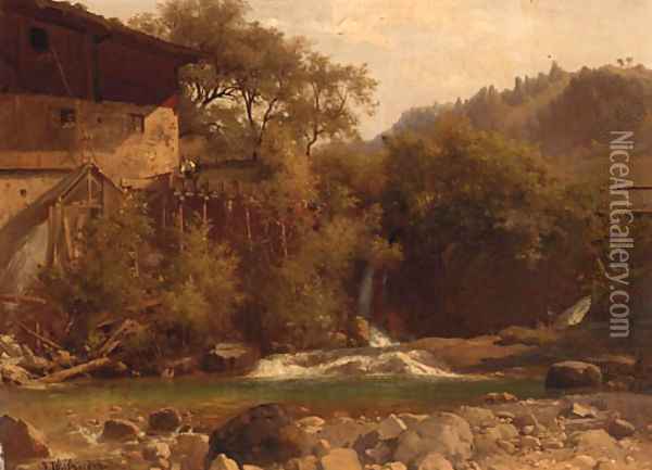 The watermill Oil Painting - Josef Willroider