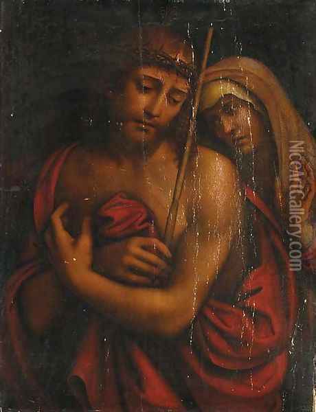 Christ crowned with thorns with the Madonna Oil Painting - Giampietrino