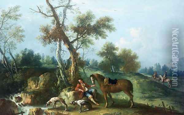 The Huntsman's Rest Oil Painting - Francesco Zuccarelli