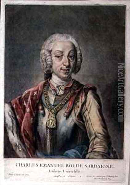 Portrait of Charles Emanuel III 1701-73 King of Sardinia Oil Painting - Jacques - Fabien Gautier - Dagoty