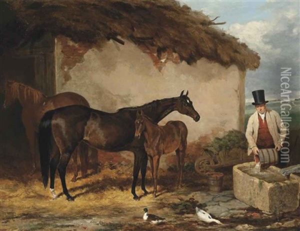 The Mare Perhaps At Newmarket Oil Painting - Harry Hall