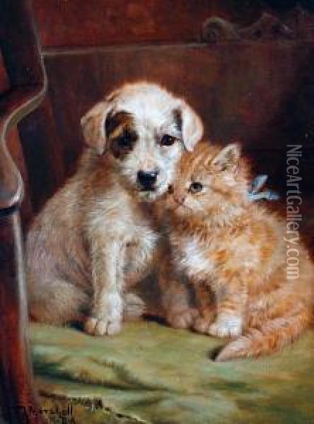 Darby And Joan Oil Painting - John Fitz Marshall