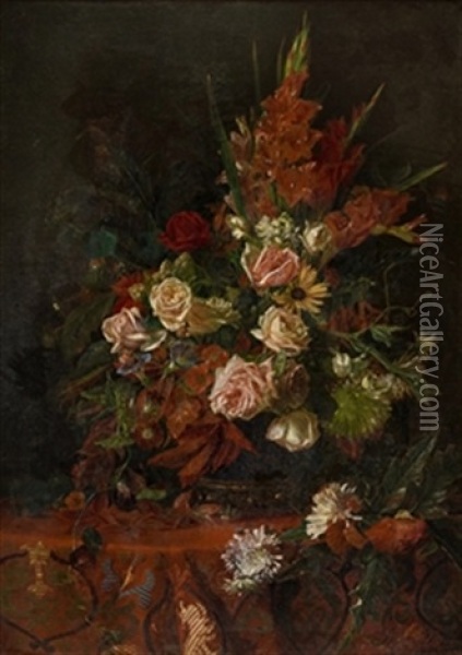Flores Oil Painting - Sophus Petersen