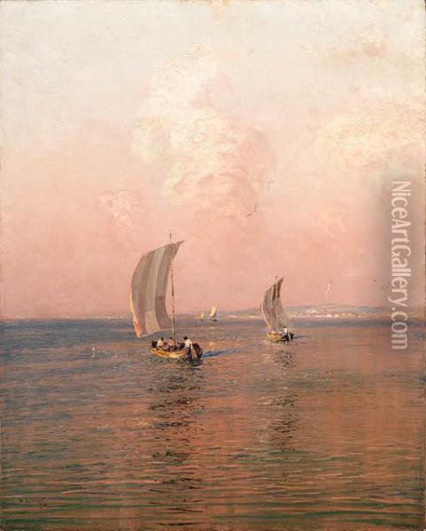 Sailing At Sunset Oil Painting - Nikolai Nikanorovich Dubovsky