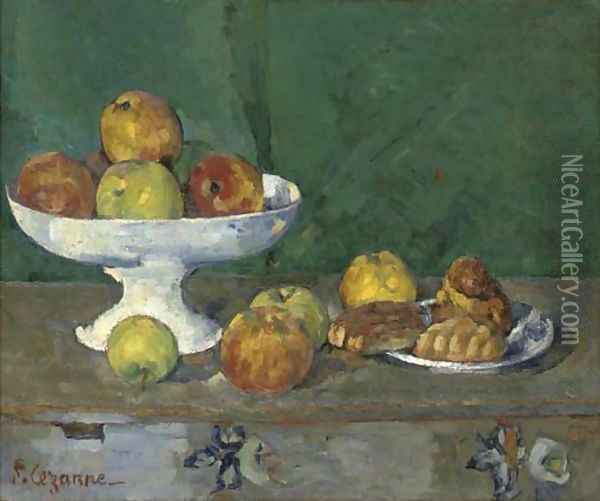 Pommes et gateaux Oil Painting - Paul Cezanne