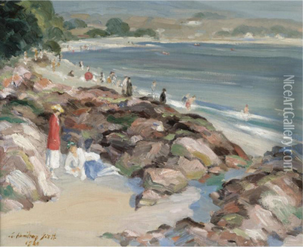 On The Shore Oil Painting - A. Hamilton Scott