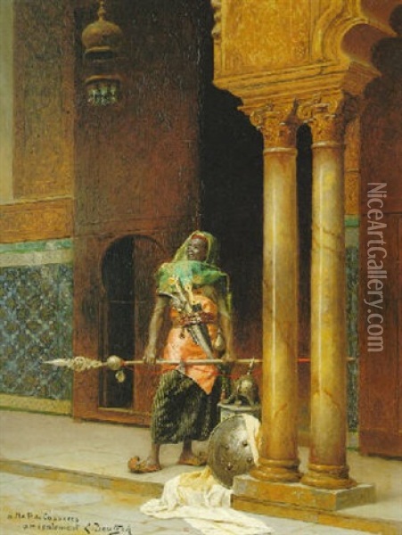 The Nubian Guard Oil Painting - Ludwig Deutsch