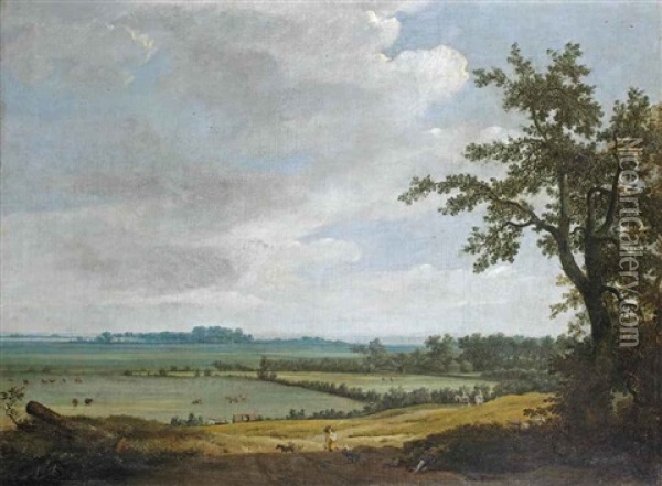 A Panoramic View Of The Dunes Of Haarlem Oil Painting - Pieter Jansz Post