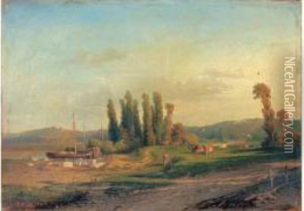 La Gardienne De Troupeau Oil Painting - Theophile Victor Emile Lemmens