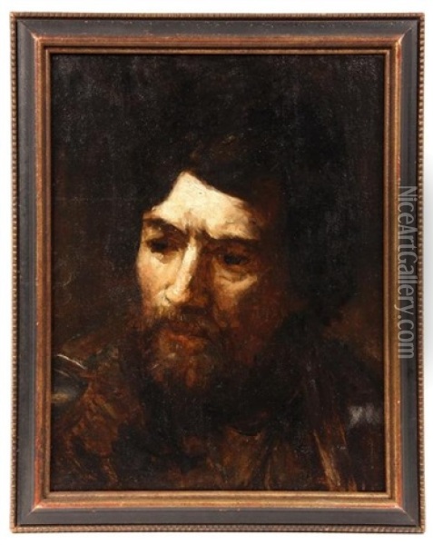 Portrait Of A Bearded Man Oil Painting - Frank Duveneck