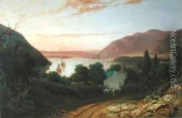 Hudson River with a Distant View of West Point Oil Painting - Seth Eastman