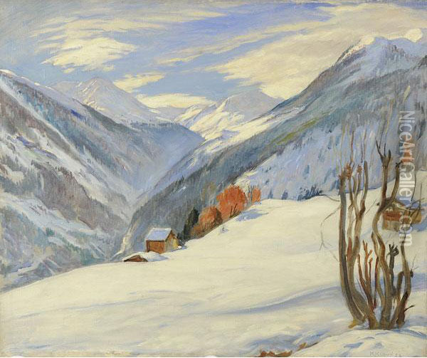 Alpi Innevate Oil Painting - Kasper Klaus