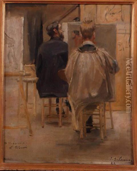 La Peinture De Chevalet Oil Painting - Jacques-Emile Blanche