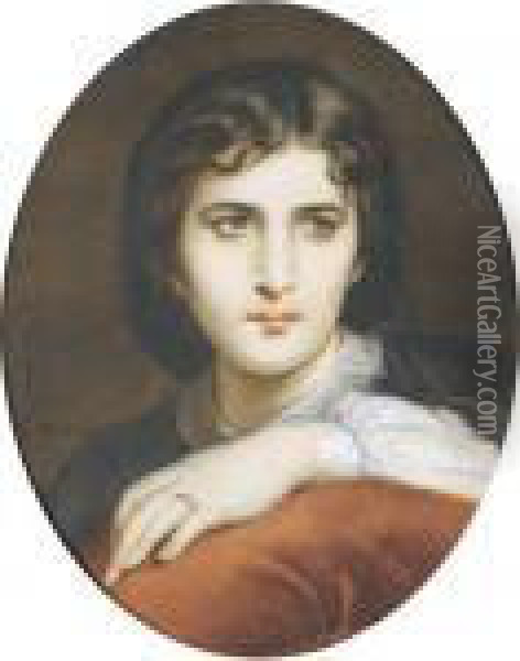 Kopfbildnis Einer Frau Mit Dunklem Haar. Oil Painting - Sir John Everett Millais