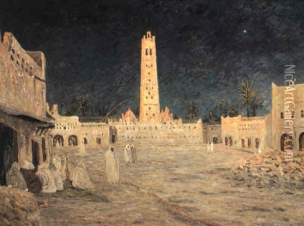 La Place D'ouled-djellal, Sahara Oil Painting - Maxime Maufra