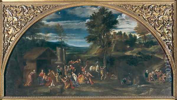 Landscape with the Adoration of the Magi Oil Painting - Francesco Albani