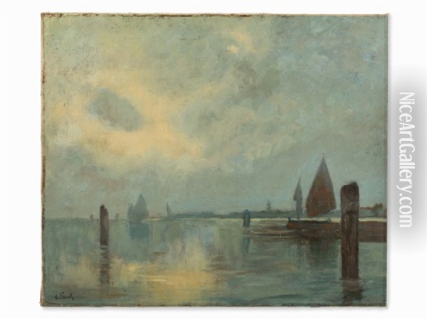 Venise La Lagune Oil Painting - Lucien Frank