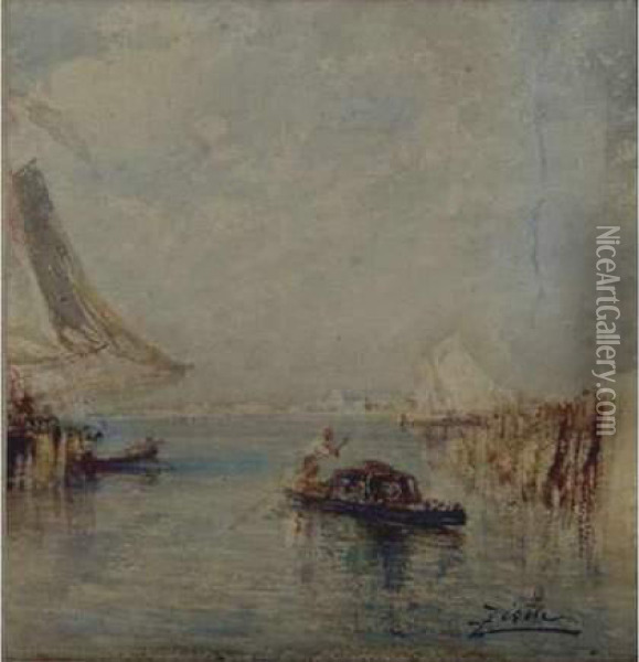 Gondole A Venise Oil Painting - Felix Ziem
