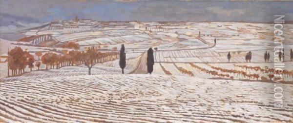 Inverno Nella Campagna Senese Oil Painting - Giuseppe Viner