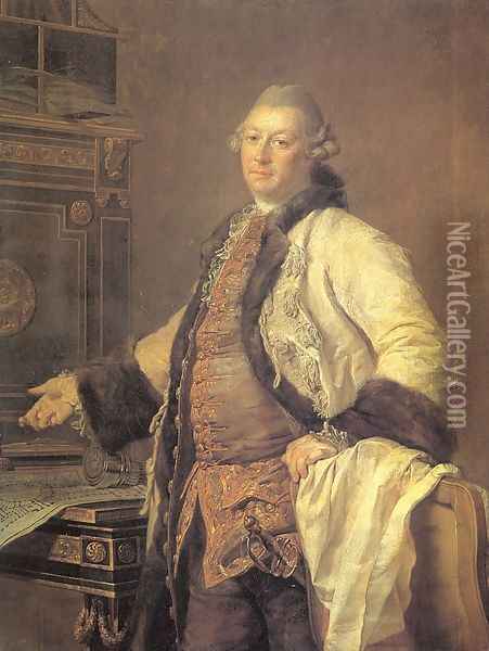 The Architect Alexander Kokorinov, Director and First Rector of the Academy of Arts 1769 Oil Painting - Dmitry Levitsky