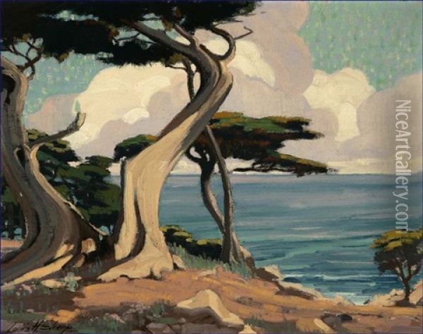 Monterey Coastal Oil Painting - Louis Hovey Sharp