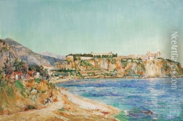 Vue De Monaco Oil Painting - Paul Place-Canton