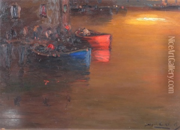 Marina Oil Painting - Stephen Robert Koekkoek