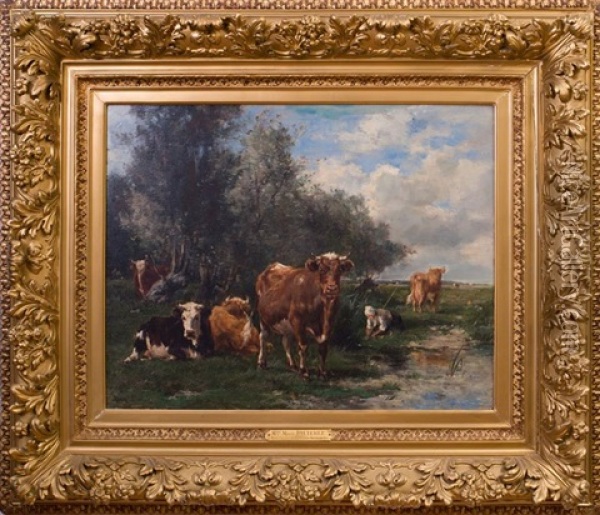 Cattle In Normandy Oil Painting - Marie Dieterle