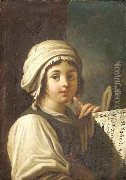 Portrait of a girl Oil Painting - Giacomo Francesco Cipper