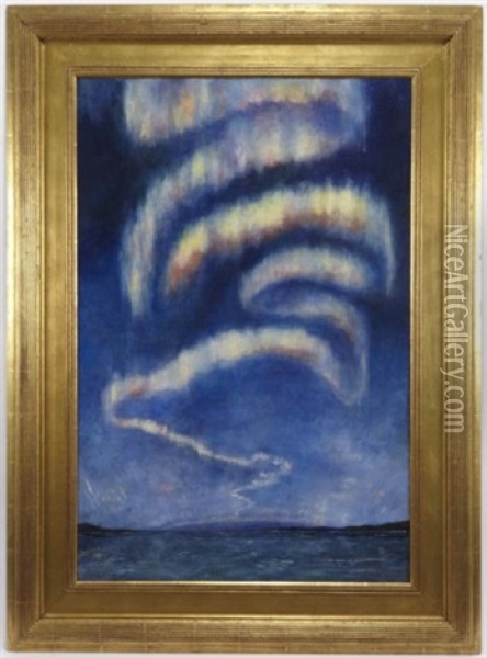 Aurora Borealis Oil Painting - Leonard M. Davis