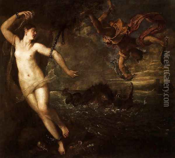 Perseus and Andromeda Oil Painting - Tiziano Vecellio (Titian)