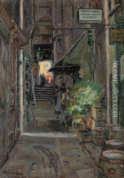The Vegetable Stall Oil Painting - Georges Schreiber