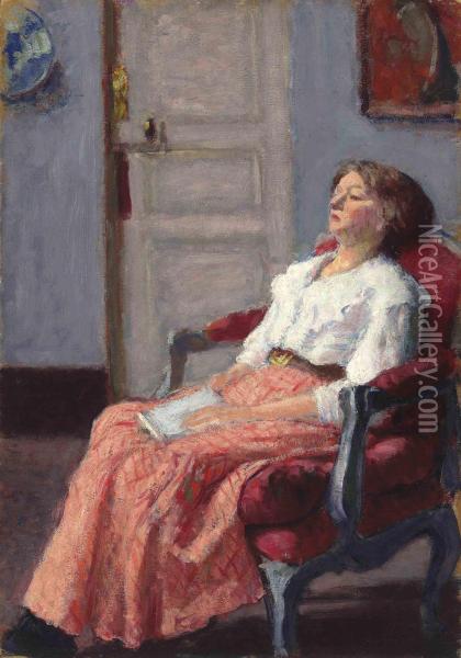 A Quiet Read Oil Painting - Roderic O'Conor