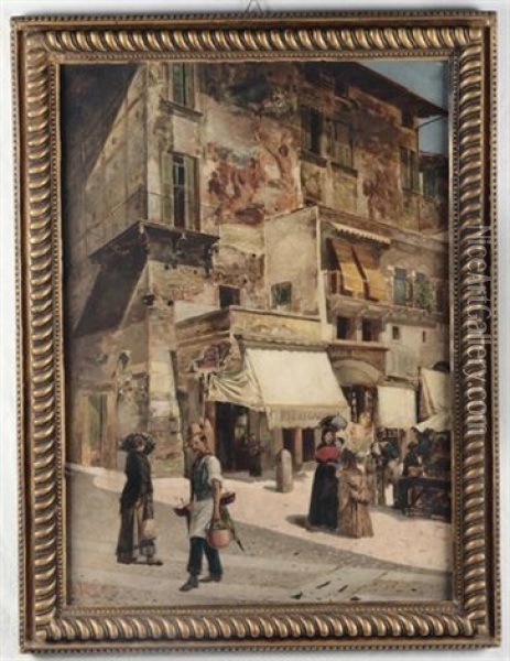 Veduta Cittadina Oil Painting - Luigi Sorio