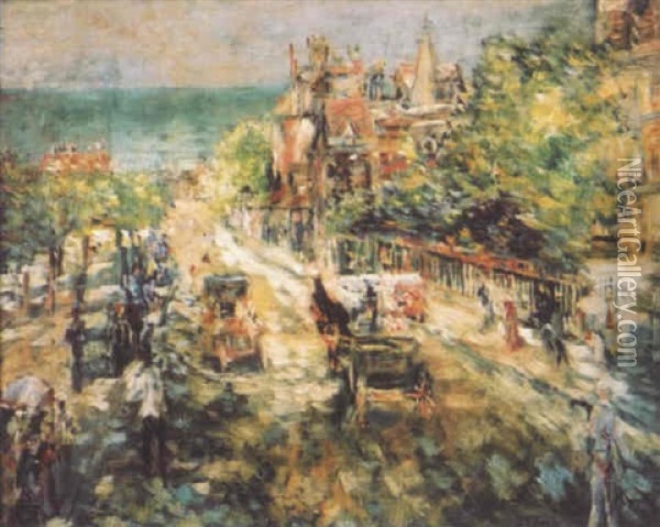 Promenade Au Bord De La Mer Oil Painting - Anatoli Afanas'evich Arapov