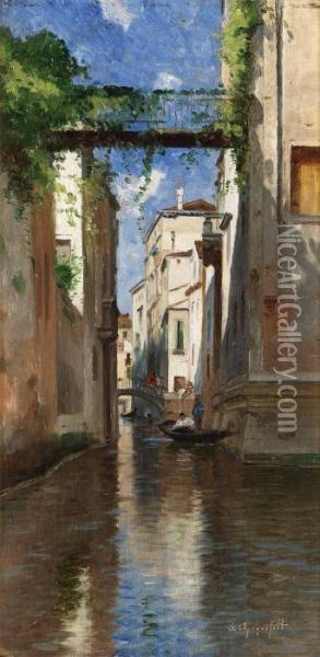 Venetiansk Kanal Oil Painting - Wilhelm von Gegerfelt