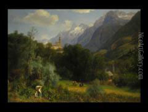Weinernte In Sudtirol Oil Painting - Eduard Schonfeld