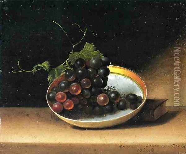 Still Life with Grapes and Dish Oil Painting - Raphaelle Peale