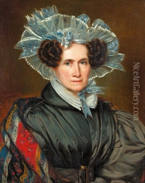 Portrat Von Ursule Bettin-erezmann Oil Painting - Johann Friedrich Dietler