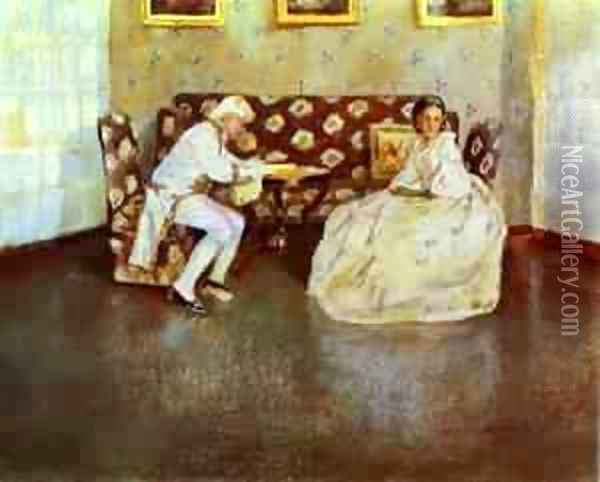 Silence Indoors 1900 Oil Painting - Viktor Elpidiforovich Borisov-Musatov