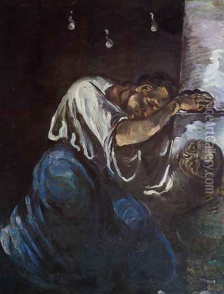 Sorrow Aka The Magdalen Oil Painting - Paul Cezanne