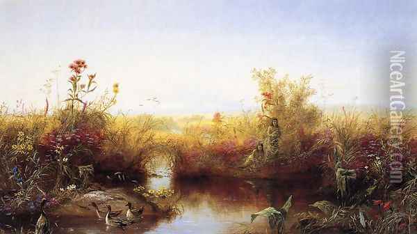 Prairie Flowers I Oil Painting - Jerome B. Thompson