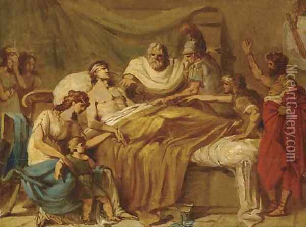 The Death of Germanicus Oil Painting - French School