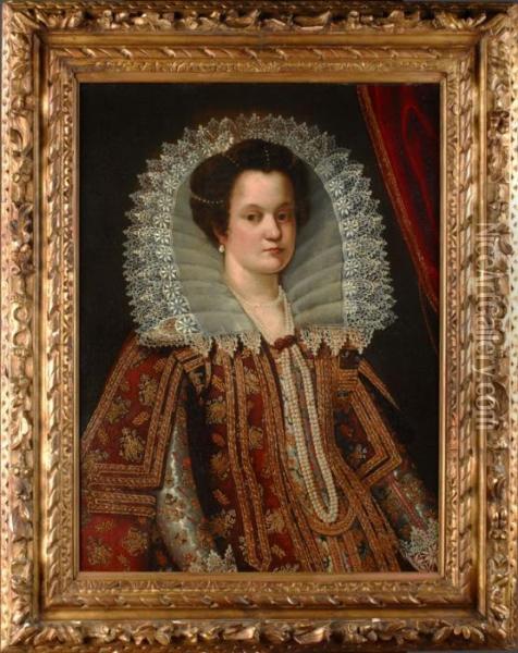 Portrait Der Maria Magdalena D'austria Oil Painting - Justus Sustermans