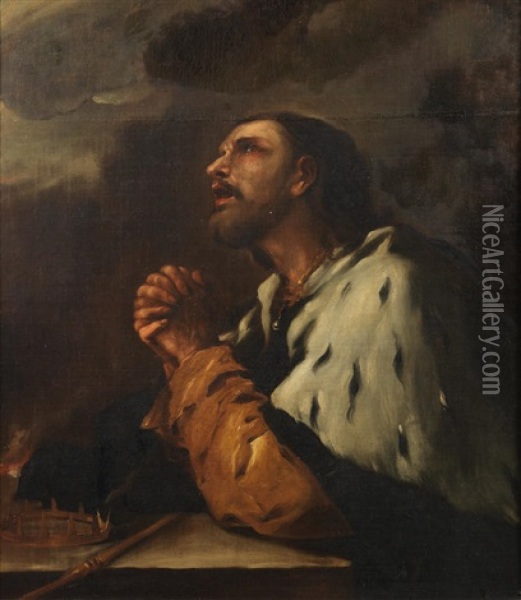 King David Oil Painting - Luca Giordano