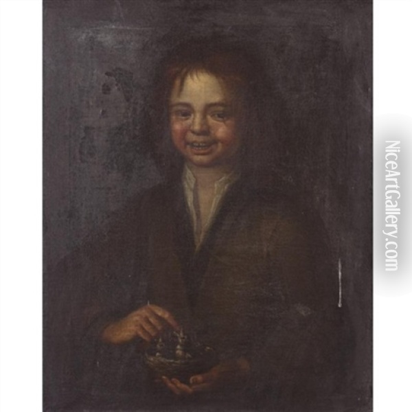 Portrait Of A Young Boy, Holding A Bird's Nest Oil Painting - Hendrick Bloemaert