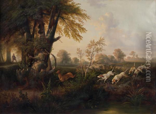 Scene De Chasse Oil Painting - Charles Edouard Elmerich