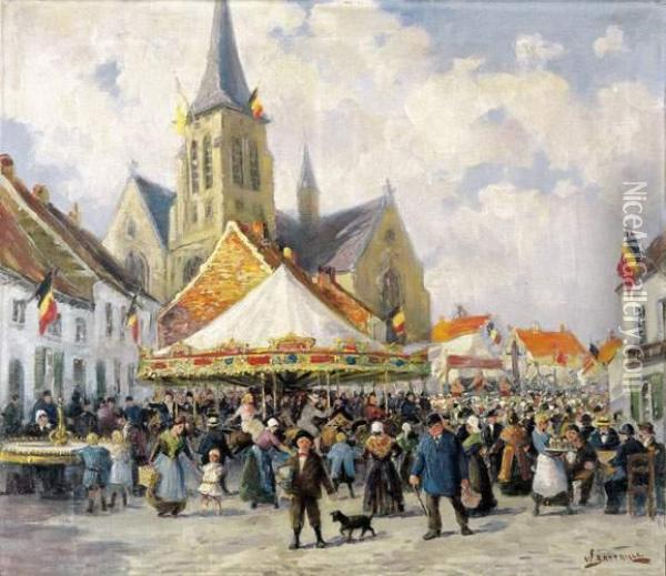 La Kermesse Au Village Oil Painting - Willem Bataille