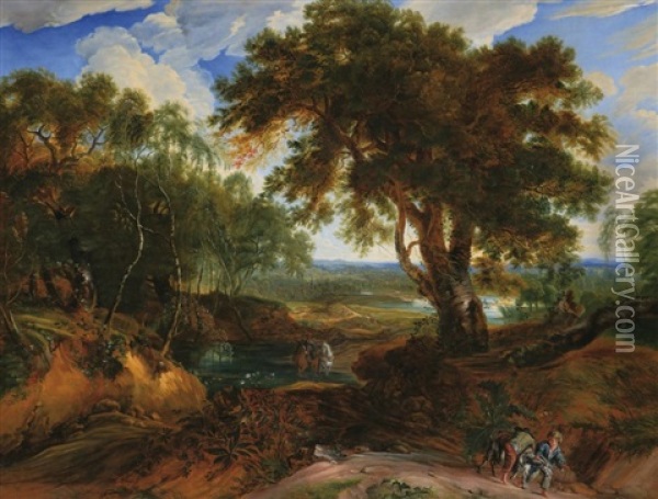 Der Wald Von Soignes Oil Painting - Jacques d' Arthois